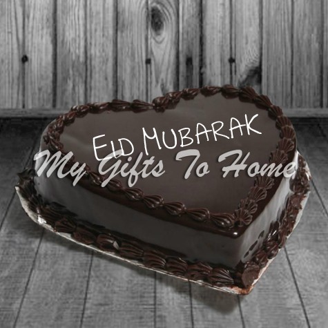 Eid Mubarak Heart Shape Cake