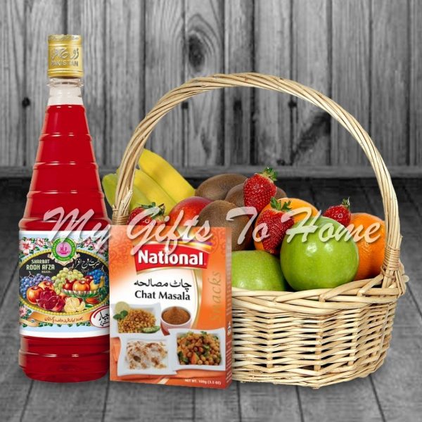 Chat Pata Rooh Afza Fruit Basket